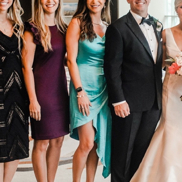 Elliatt Jacinda Turquoise high low satin dress - Picture 5 of 5